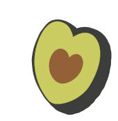 Heart Avocado Sticker