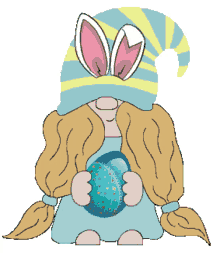 happy easter gnomes egg hunt animated sticker