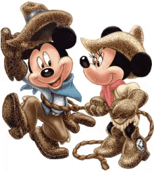 Mickey & Minnie Cowboy Cowgirl GIF - Cowgirl Cowboy Glitter GIFs