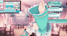 a screenshot of a video game with the words hags on the screen