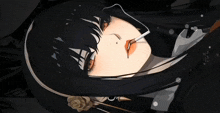 a drawing of a girl with a rose in her hair