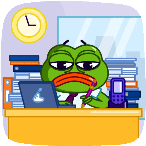 Pepe Work Sticker - Pepe Work Office - Discover & Share GIFs