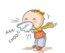 boy sneezing ahchoo blowing nose ill