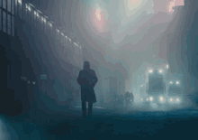 Walking Down The Street GIF - Ryan Gosling Blade Runner Foggy Night GIFs