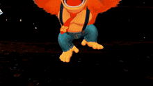 a girl is riding on the back of a cartoon gorilla