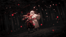a person is holding a sword with a red circle around it
