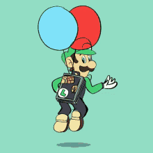 Luigi Flying GIF - Luigi Flying Happy Birthday GIFs
