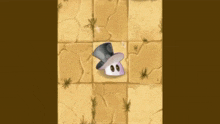 a cartoon character is standing on a tiled floor with bullet holes in it .
