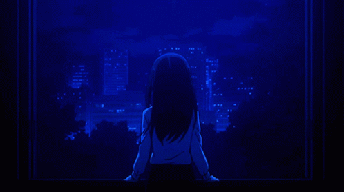  Blue Anime Night Sky GIF