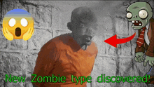 a cartoon of a man and a cartoon of a zombie with the words new zombie type discovered