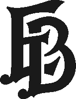 a black and white logo for the letter b