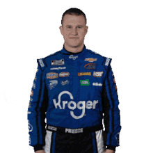 pointing left ryan preece nascar to the left over there