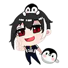 a girl with a penguin on her head is holding a penguin .
