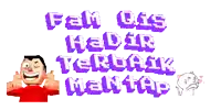 a man giving a thumbs up next to the words fan 015 hadir terbaik mantap