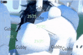 a screenshot of a video game with the name gubby written on the screen