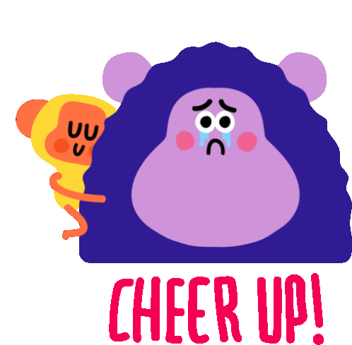 Monkey Tells Bear Cheer Up In English Sticker - Best Friends Crying Sad Stickers