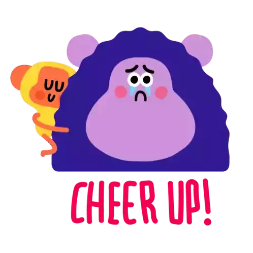 Monkey Tells Bear Cheer Up In English Sticker - Best Friends Crying Sad Stickers