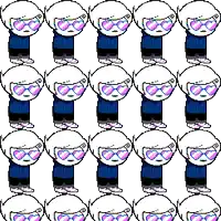 a seamless pattern of cartoon characters with hearts on their glasses