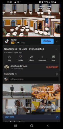 a screenshot of a tiktok app that says now send in the lions