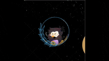 a cartoon owl with glasses is in a circle with a laurel wreath