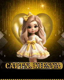 a picture of a little girl with the name captn kiesya on it
