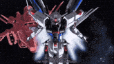 a robot with the words we declare peace but with weapons in our hands below it