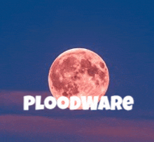 a picture of a full moon with the word floodware underneath it
