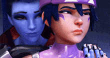 Purple Kiriko GIF - Purple Kiriko Blue Hair GIFs