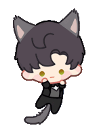 a cartoon drawing of a boy with cat ears
