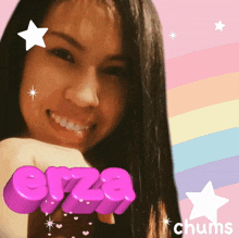a picture of a woman with the name erza written on it