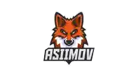 a logo for a sports team called asimov with a fox on it