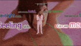 a man in a white suit is standing in front of a woman with the words feeling sick and can we meet below him