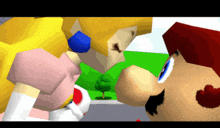 a cartoon of princess peach and mario kissing