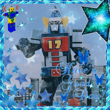 a picture of a robot with the number 17 on its chest