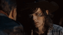 Carl Grimes Staring At Negan Twd Gif The Walking Dead Gif GIF - Carl Grimes Staring At Negan Twd Gif The Walking Dead Gif Div GIFs