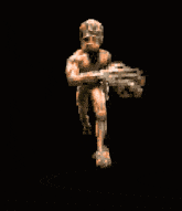 a pixel art drawing of a person running