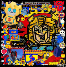 a picture of a transformer surrounded by stuffed animals and a sign that says " you got the tough "