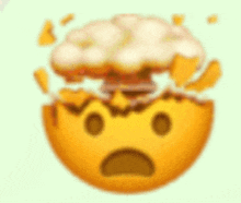 a yellow smiley face with a explosion coming out of it 's head .