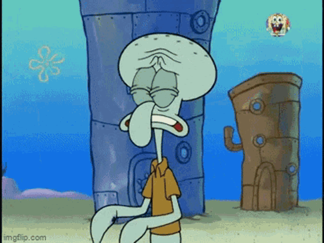 Spongebob Squidward Sticker - Spongebob Squidward Sad - Discover & Share  GIFs