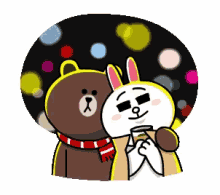 Brown And Cony Cold GIF - Brown And Cony Cold Sweet Couple GIFs