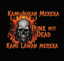 a poster with a skull and the words punk not dead