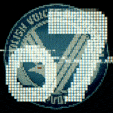 a pixelated image of a space shuttle with the words nasa volc on it