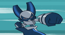 a cartoon character with a huge fist and a mask