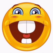 a yellow smiley face with a big smile and a big mouth