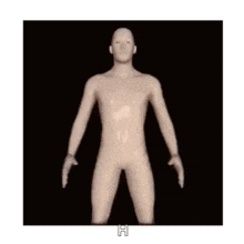 a naked man is standing in a box with his arms outstretched