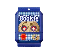 a blue box of cookie cereal with a cartoon cookie on it