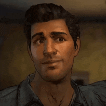 a cartoon drawing of a man 's face with a serious look on his face