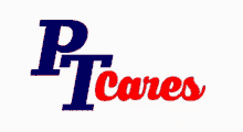 a logo for pt cares with a hand and heart