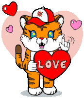 Love You Hand Hugging Heart Sticker