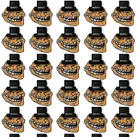 a pattern of troll faces with top hats on